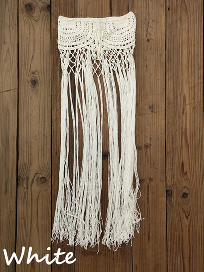 Women's Hand Crocheted Beach Dress And Bikini Cover Skirt
