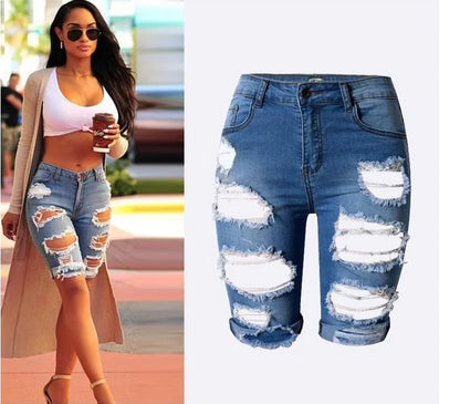 Women's Bermuda Ripped Shorts