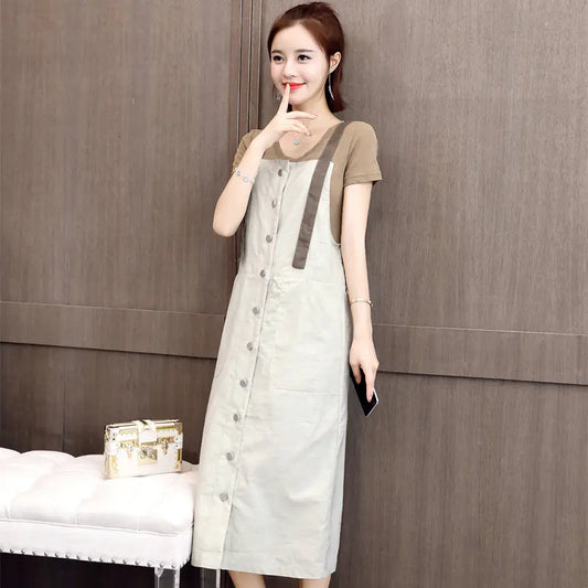 Women's Solid Color Strap Dress