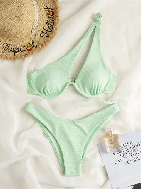 Women's Solid Ribbed Bikini Set