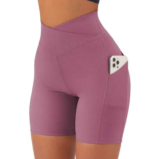 Women's High Waist Workout Seamless Fitness Yoga Shorts