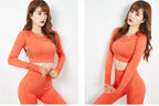 Women's Long Sleeve Yoga Set Plus Size Activewear