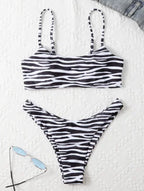 Women's Zebra Stripe Two Piece Bikini Set