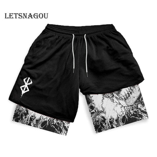 Anime Men's Berserk Activewear 2 In 1 Quick Dry Compression Shorts