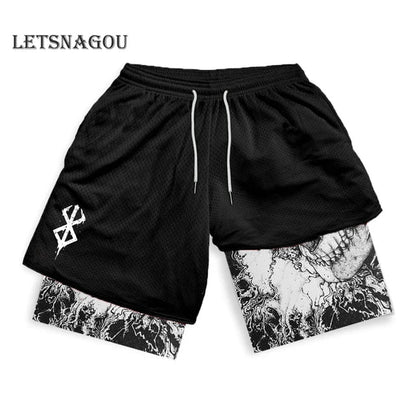 Anime Men's Berserk Activewear 2 In 1 Quick Dry Compression Shorts