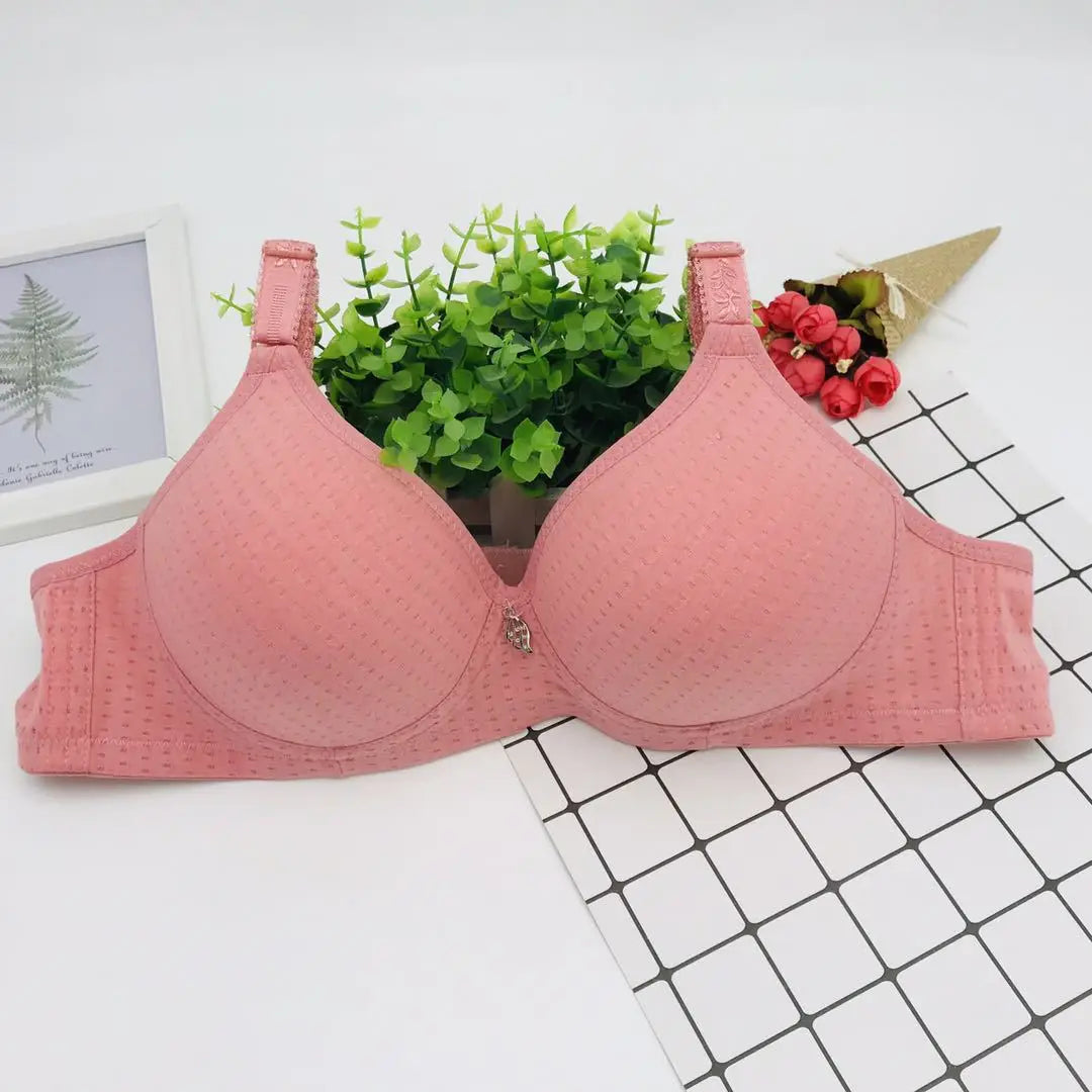 6 Pieces Large Cotton Moms Steel Rimless Bra