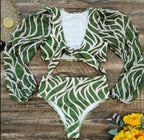 Women's Long Sleeve High Waisted Two Piece Bikini Set