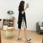 Women's Polka Dot Chiffon Dress With Side Ties