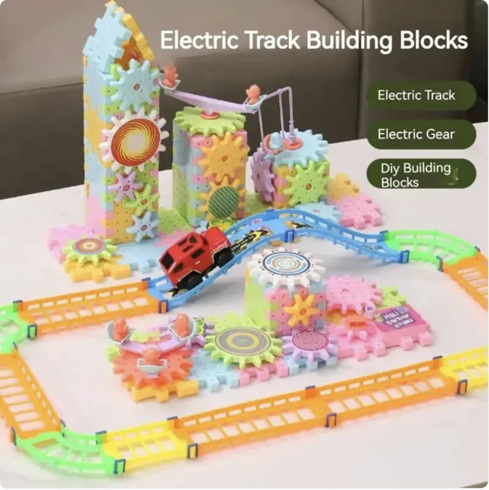 Children's Electric Spinning Building Blocks Toy