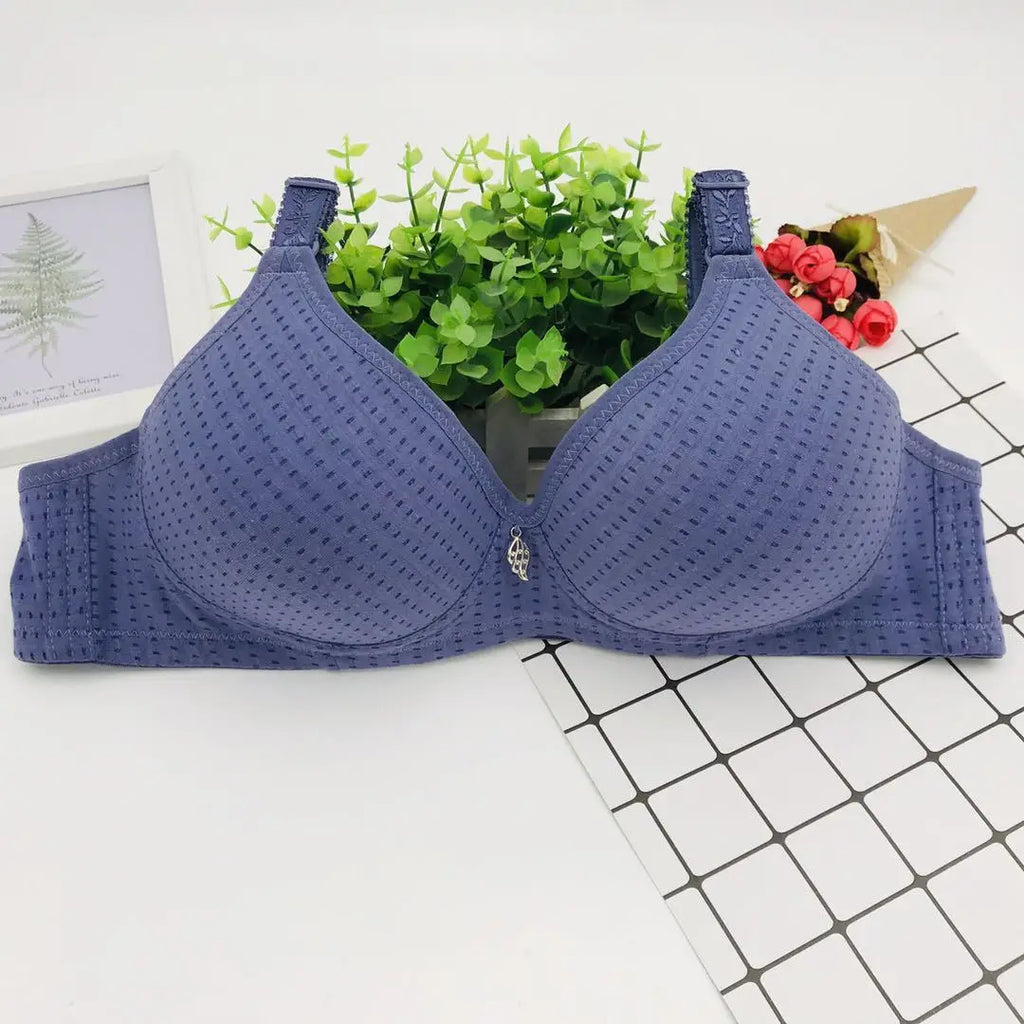 6 Pieces Large Cotton Moms Steel Rimless Bra