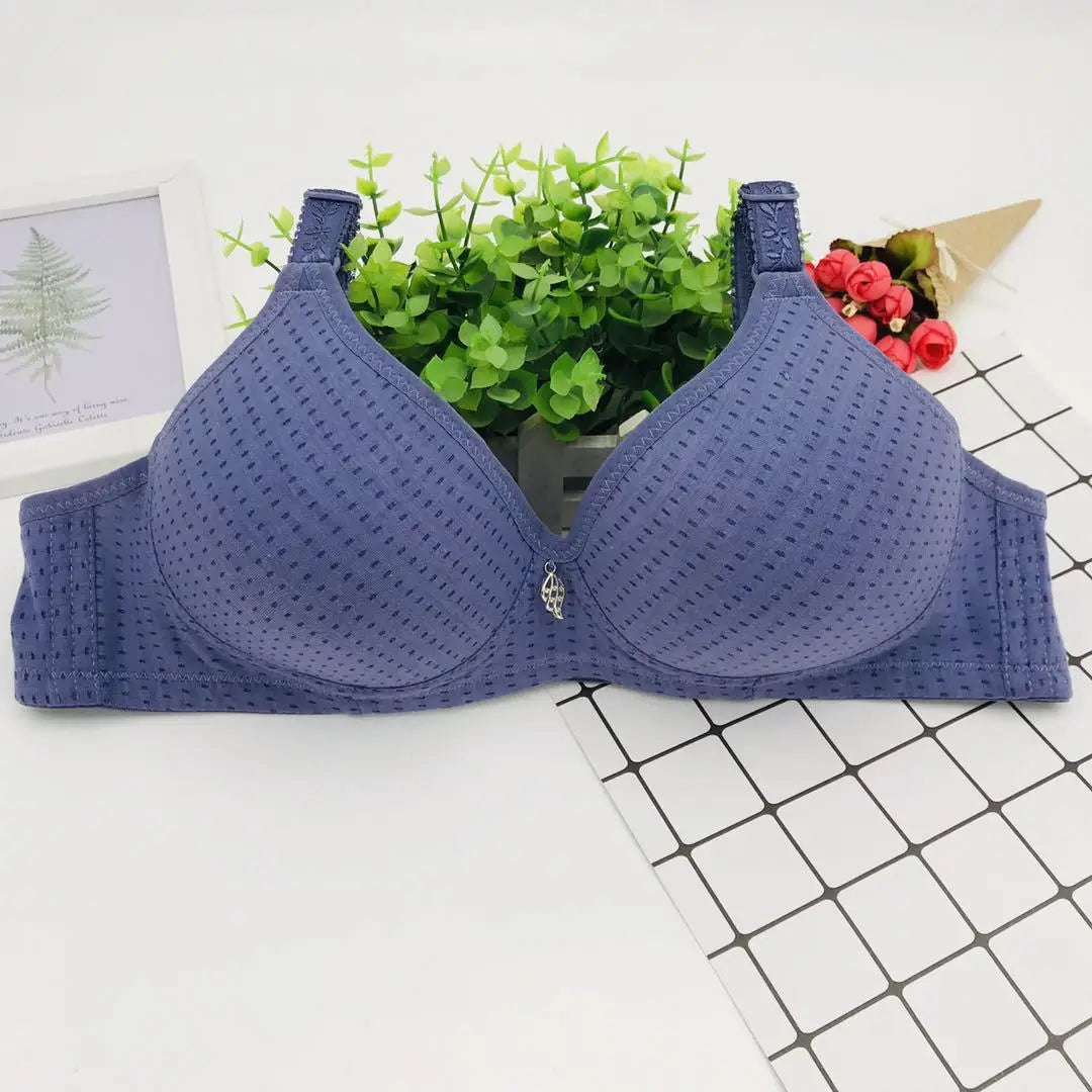 6 Pieces Large Cotton Moms Steel Rimless Bra