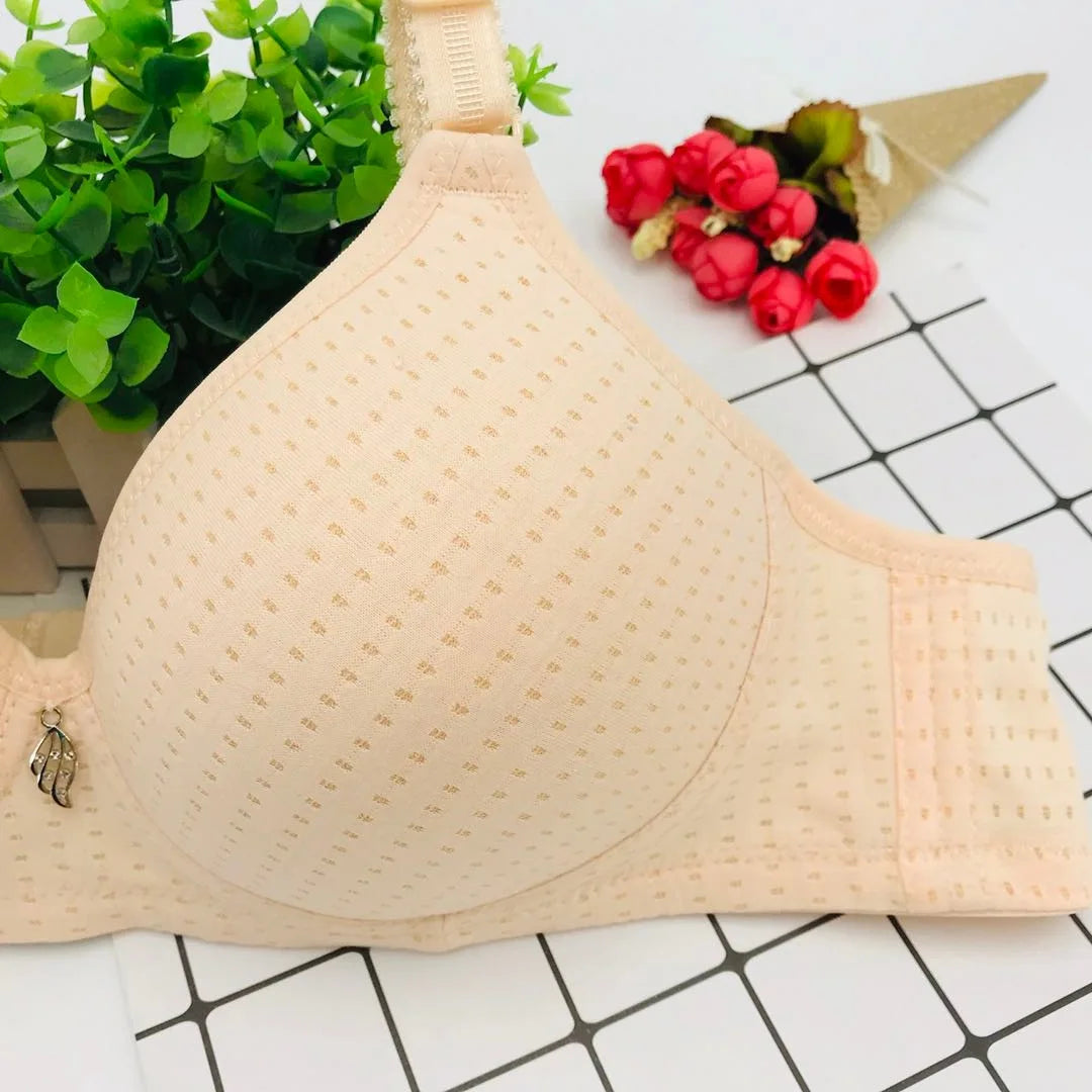 6 Pieces Large Cotton Moms Steel Rimless Bra