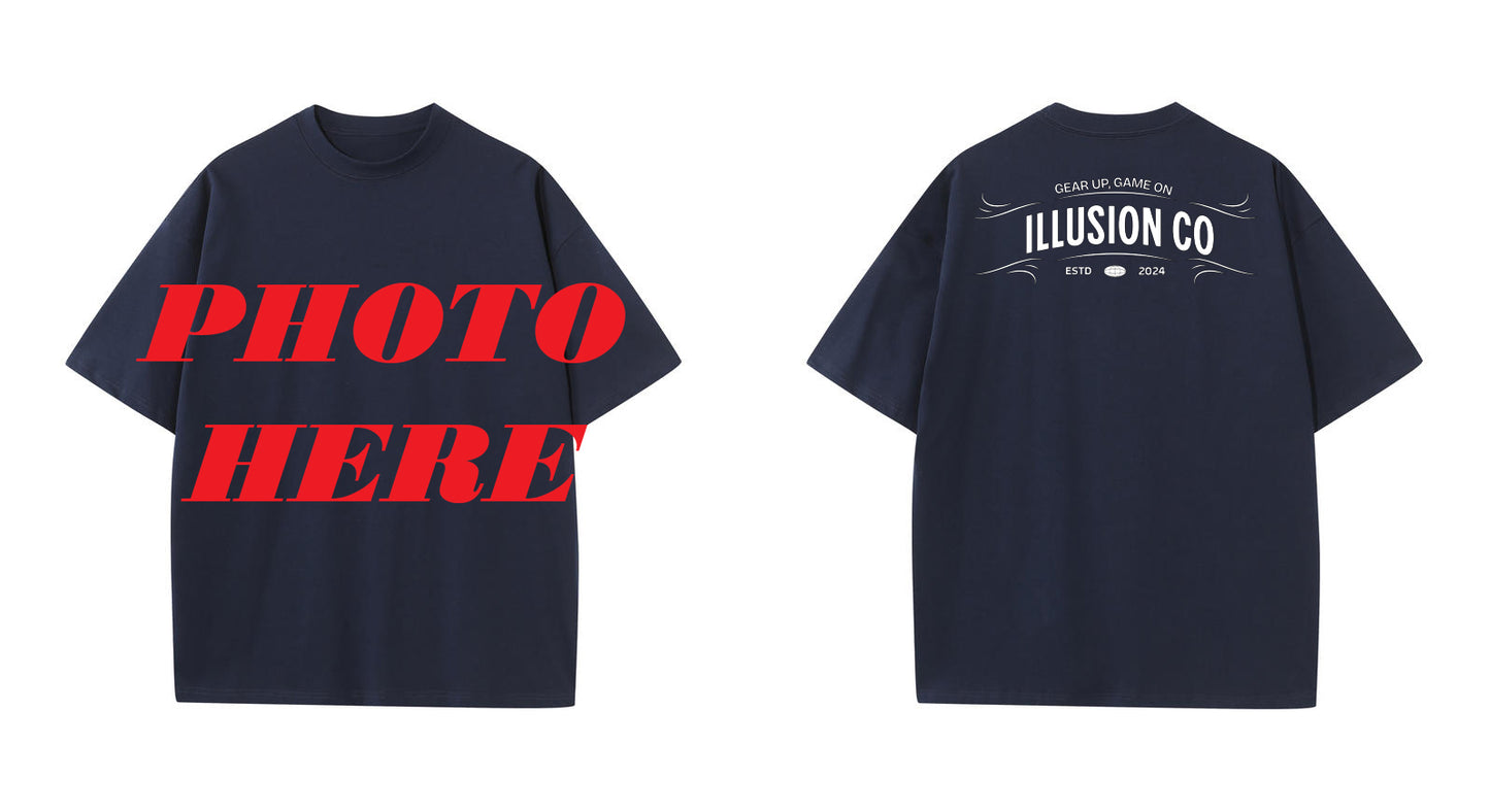 Custom Front With ILLUSION CO Back Logo T-shirt