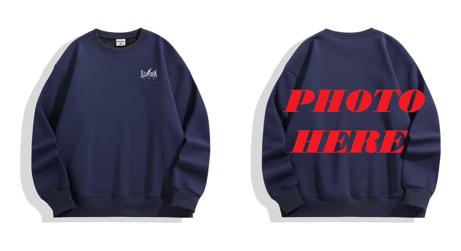 Custom Back ILLUSION CO Classic Logo Crewneck Sweatshirt Main image