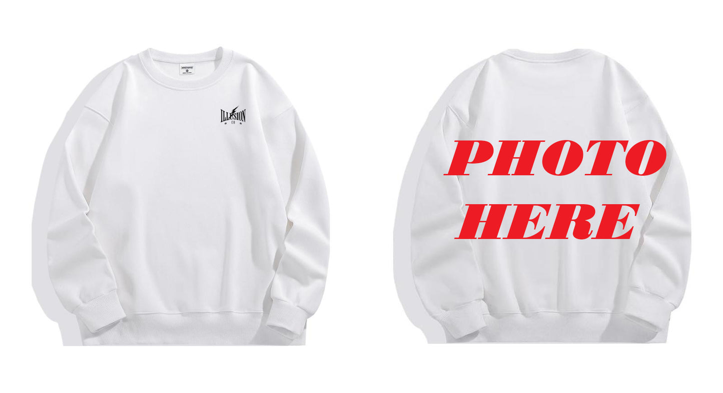 Custom Back ILLUSION CO Classic Logo Crewneck Sweatshirt