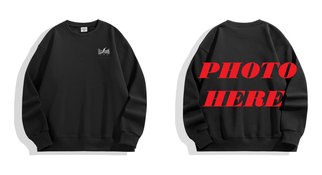 Custom Back ILLUSION CO Classic Logo Crewneck Sweatshirt