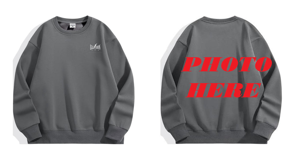 Custom Back ILLUSION CO Classic Logo Crewneck Sweatshirt