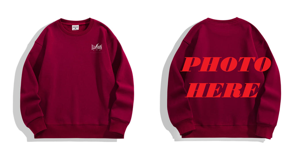 Custom Back ILLUSION CO Classic Logo Crewneck Sweatshirt