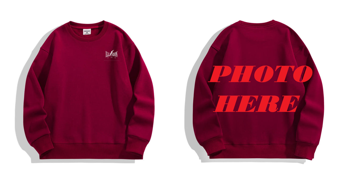 Custom Back ILLUSION CO Classic Logo Crewneck Sweatshirt
