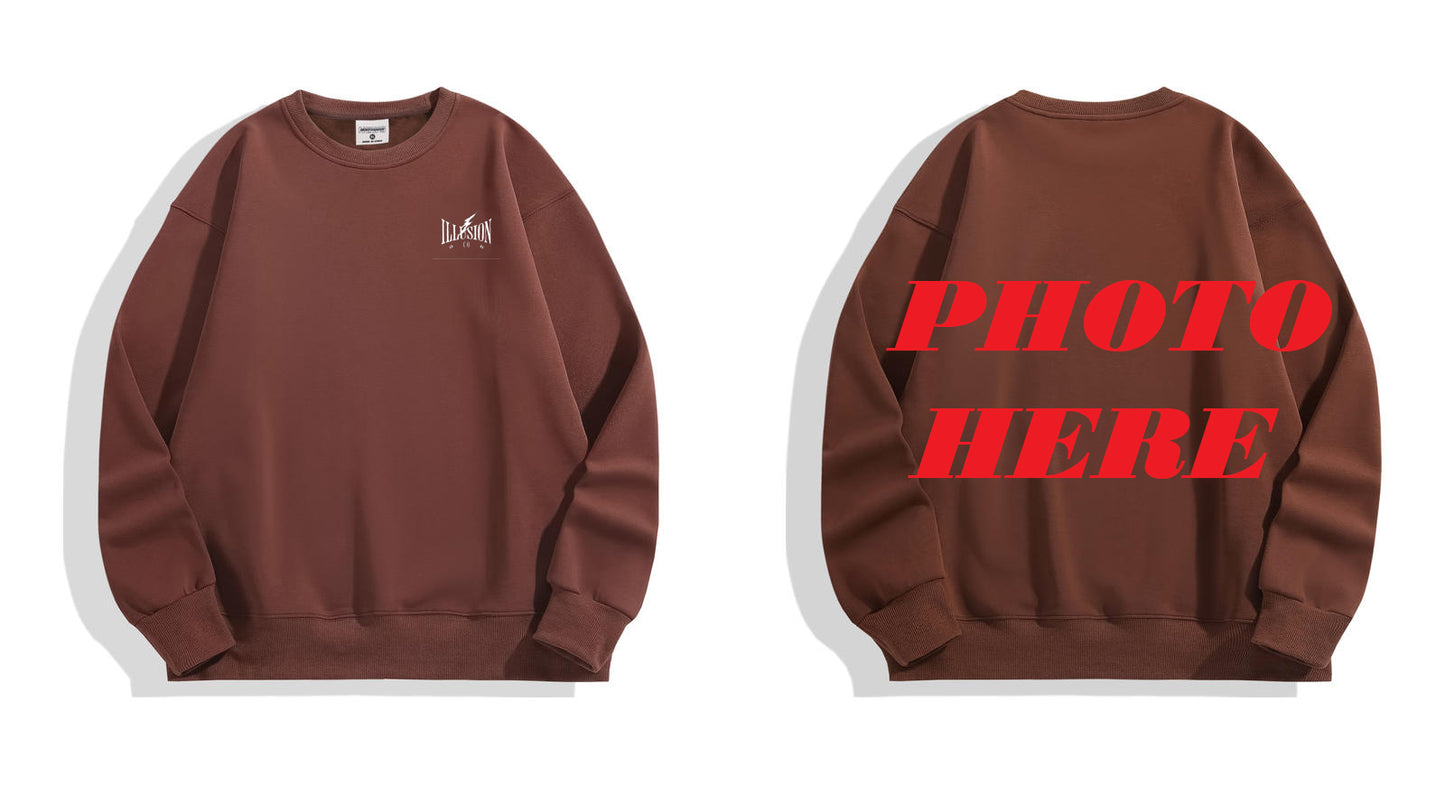 Custom Back ILLUSION CO Classic Logo Crewneck Sweatshirt