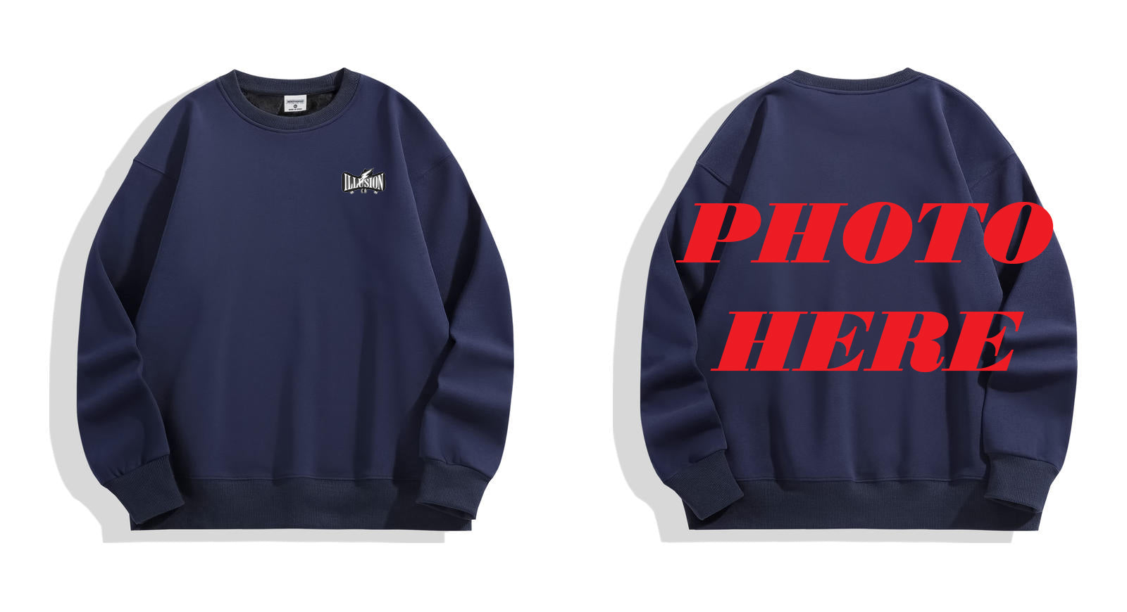 Custom Back ILLUSION CO Logo Crewneck Sweatshirt Main image