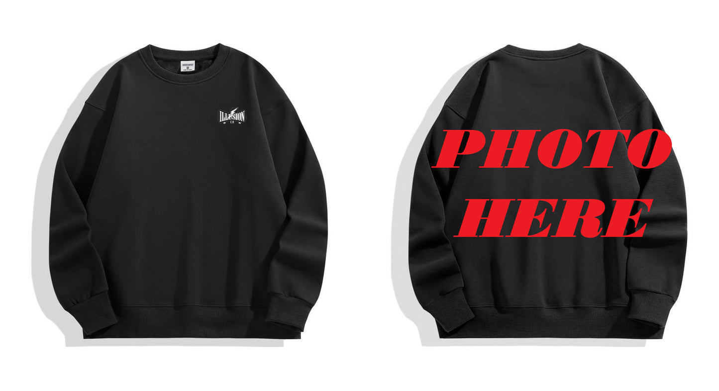 Custom Back ILLUSION CO Logo Crewneck Sweatshirt