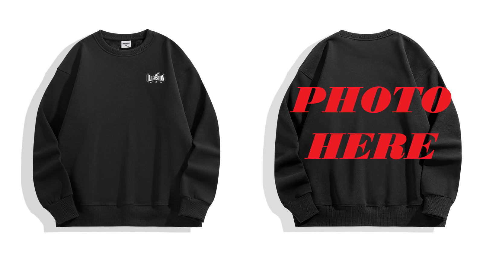 Custom Back ILLUSION CO Logo Crewneck Sweatshirt