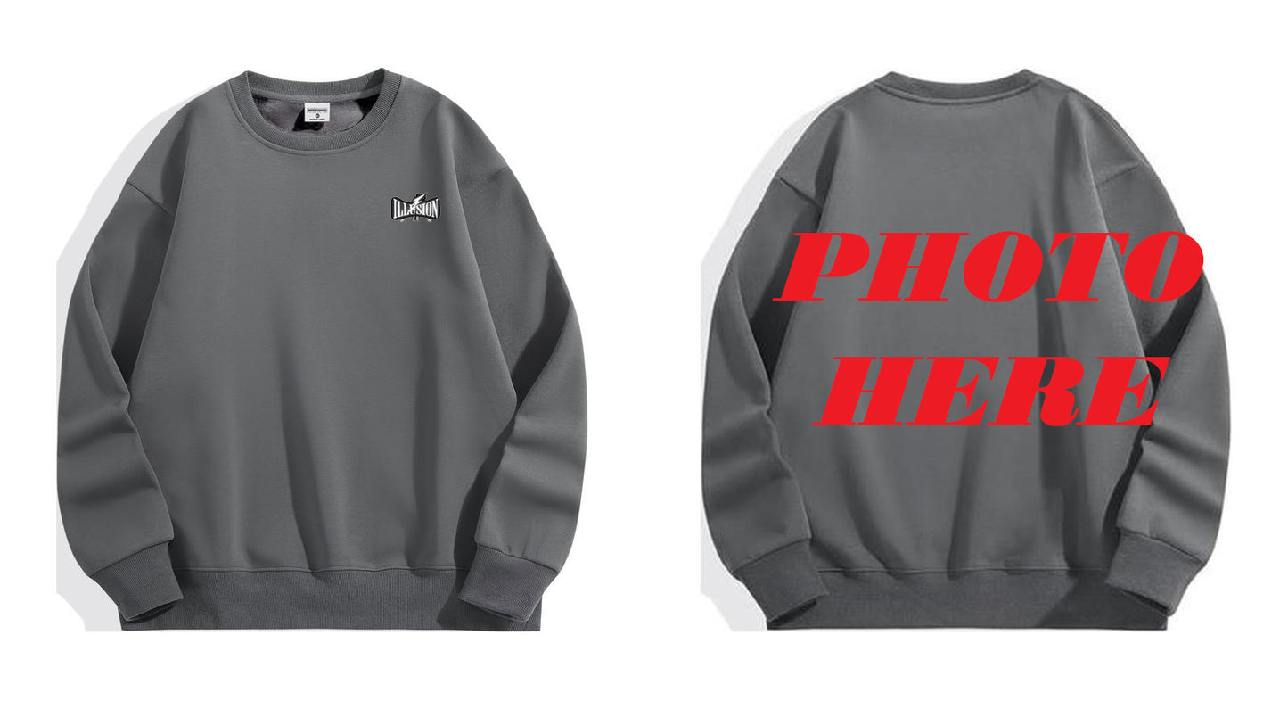 Custom Back ILLUSION CO Logo Crewneck Sweatshirt
