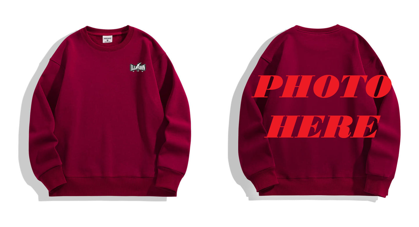 Custom Back ILLUSION CO Logo Crewneck Sweatshirt