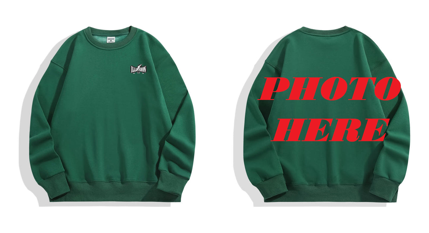Custom Back ILLUSION CO Logo Crewneck Sweatshirt