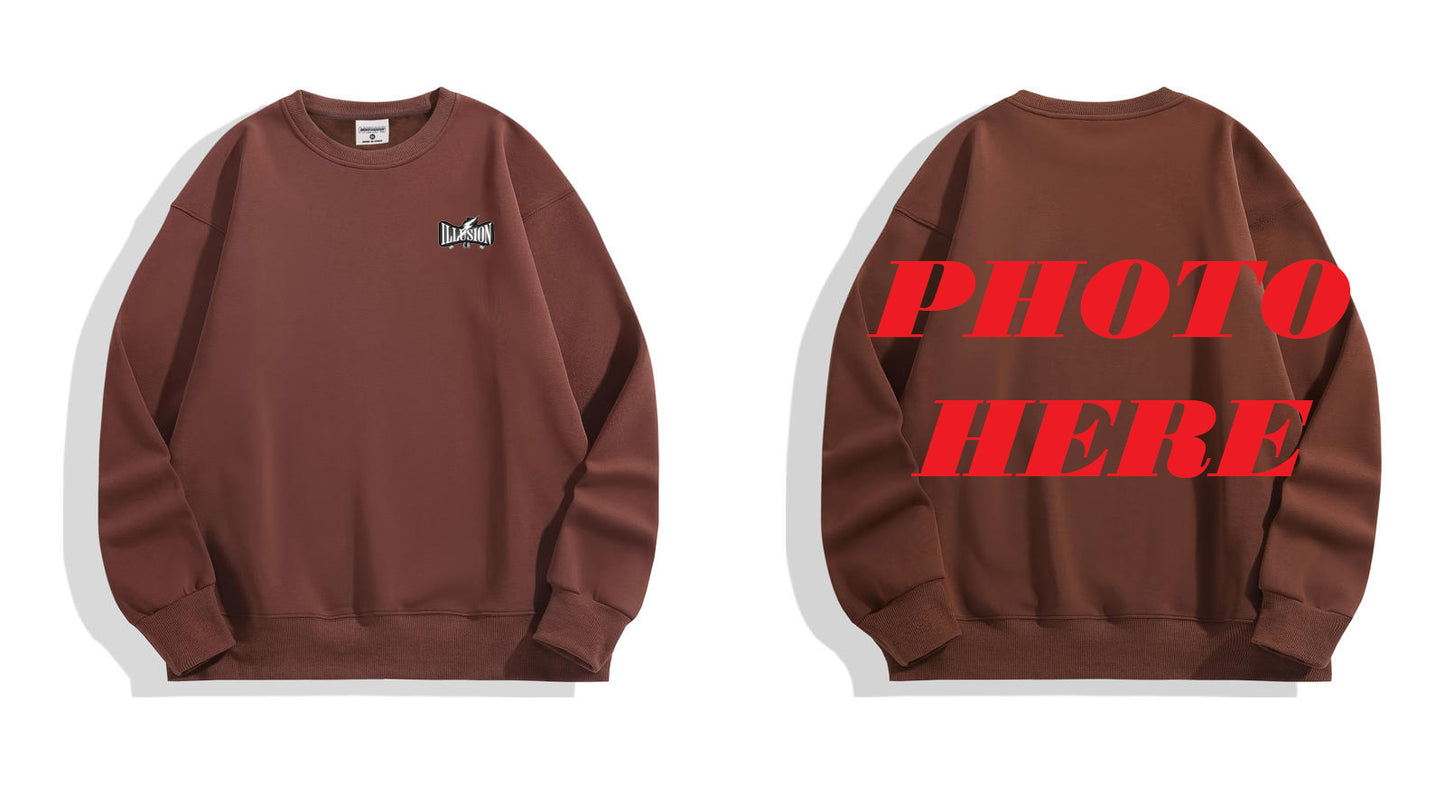 Custom Back ILLUSION CO Logo Crewneck Sweatshirt