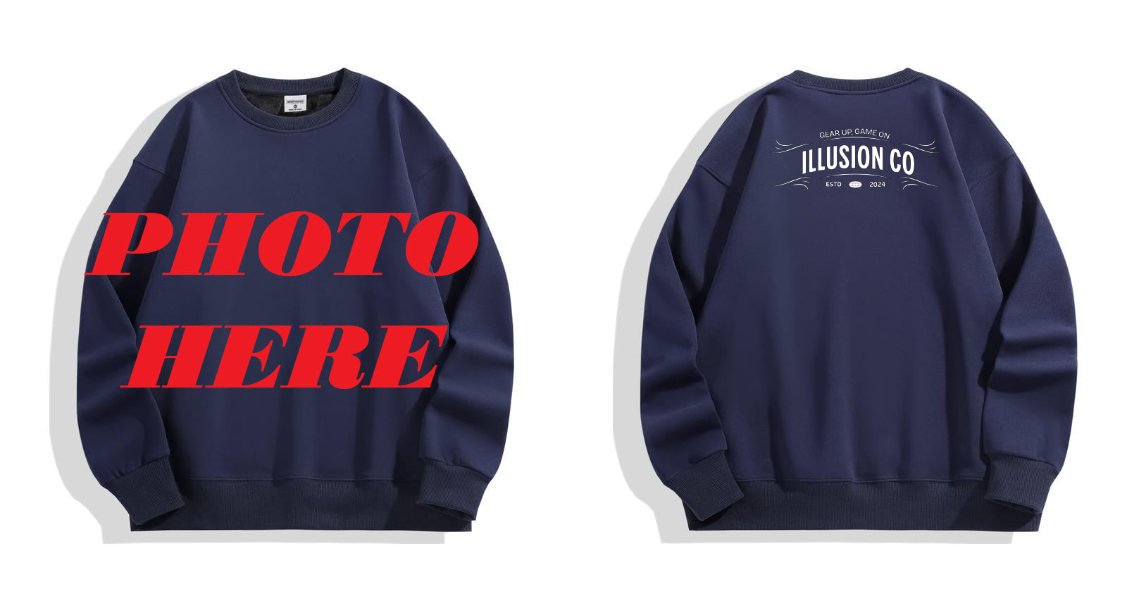 Custom Front ILLUSION CO Back Logo Crewneck Sweatshirt Secondary image