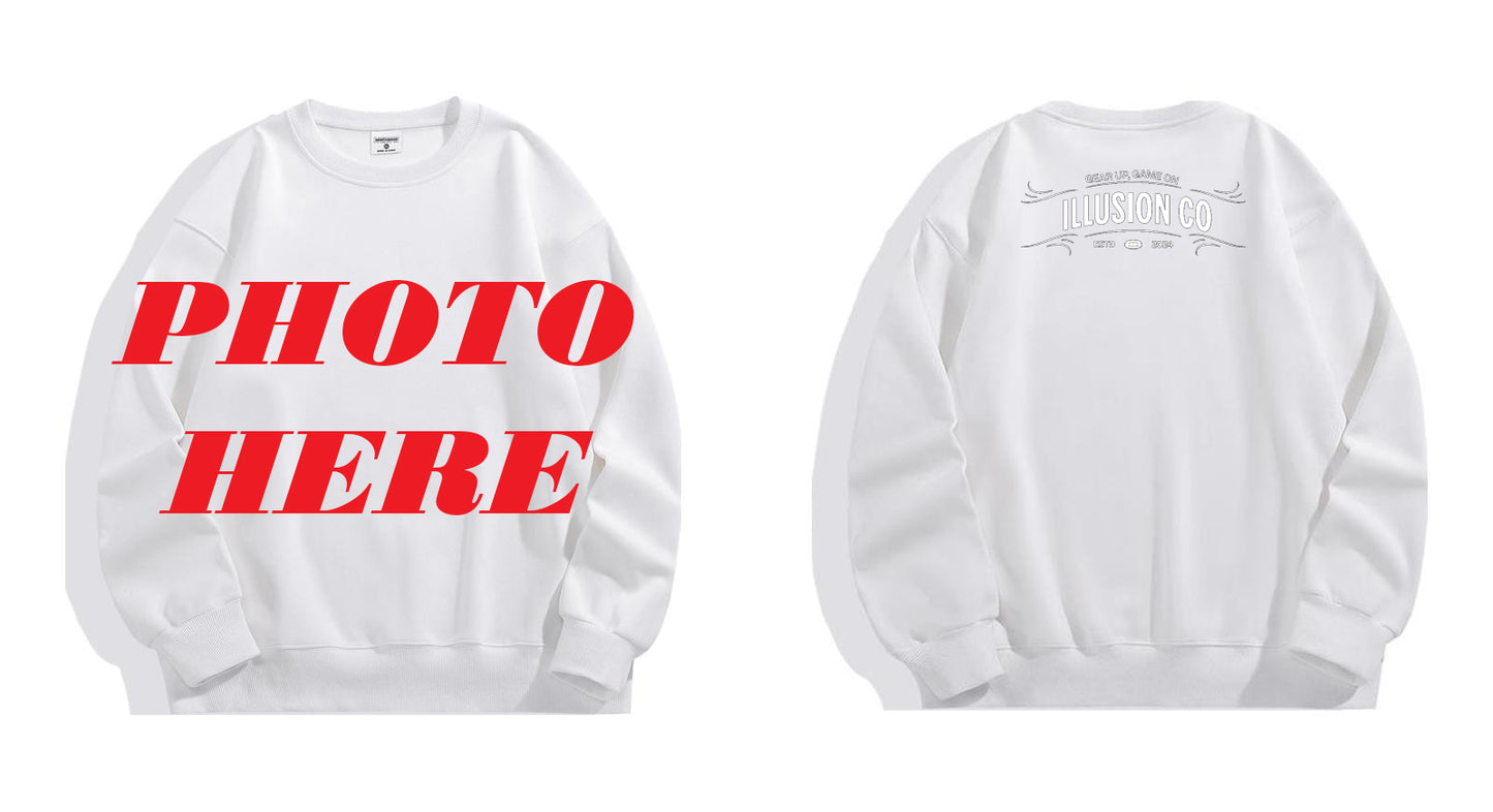 Custom Front ILLUSION CO Back Logo Crewneck Sweatshirt