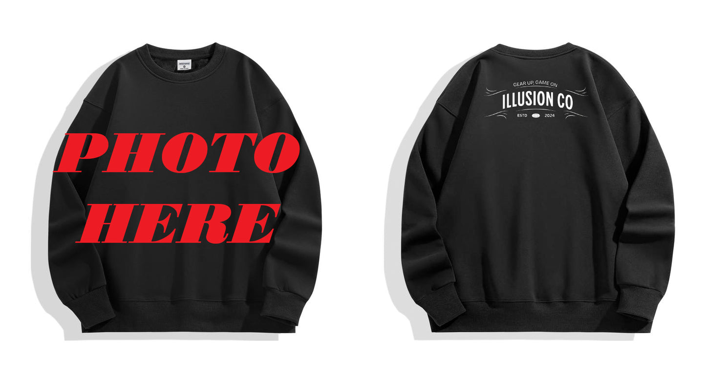 Custom Front ILLUSION CO Back Logo Crewneck Sweatshirt