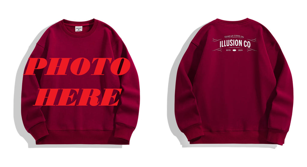 Custom Front ILLUSION CO Back Logo Crewneck Sweatshirt