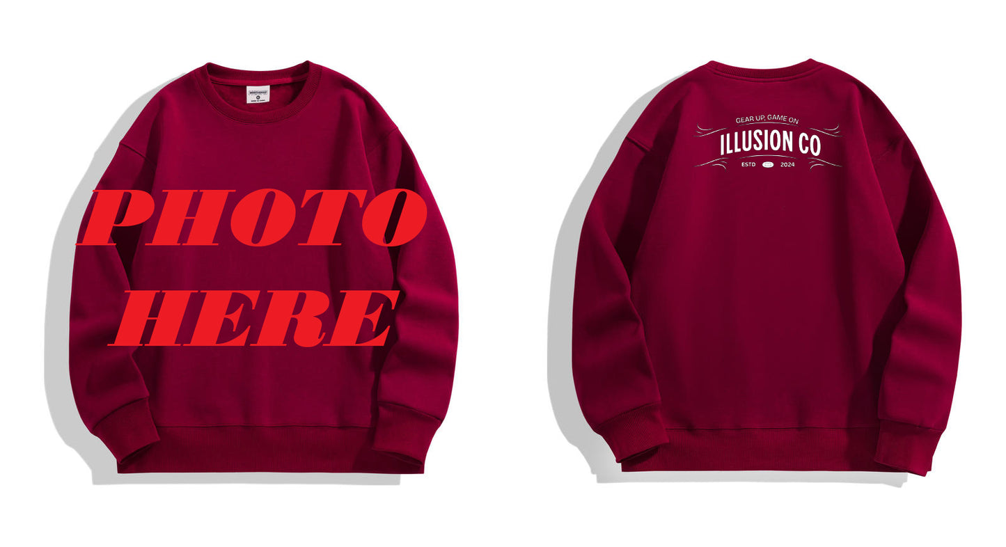 Custom Front ILLUSION CO Back Logo Crewneck Sweatshirt