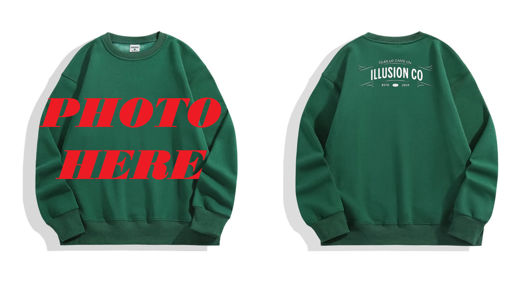 Custom Front ILLUSION CO Back Logo Crewneck Sweatshirt
