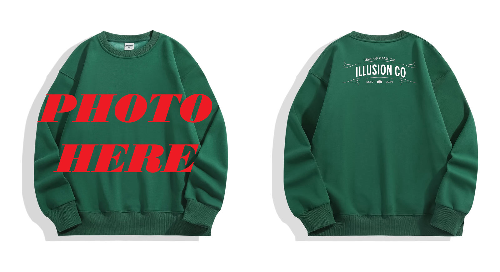 Custom Front ILLUSION CO Back Logo Crewneck Sweatshirt