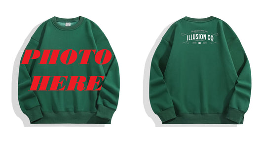 Custom Front ILLUSION CO Back Logo Crewneck Sweatshirt