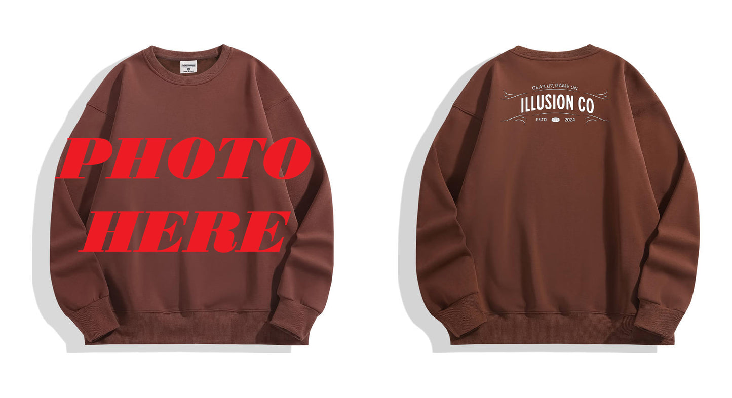 Custom Front ILLUSION CO Back Logo Crewneck Sweatshirt