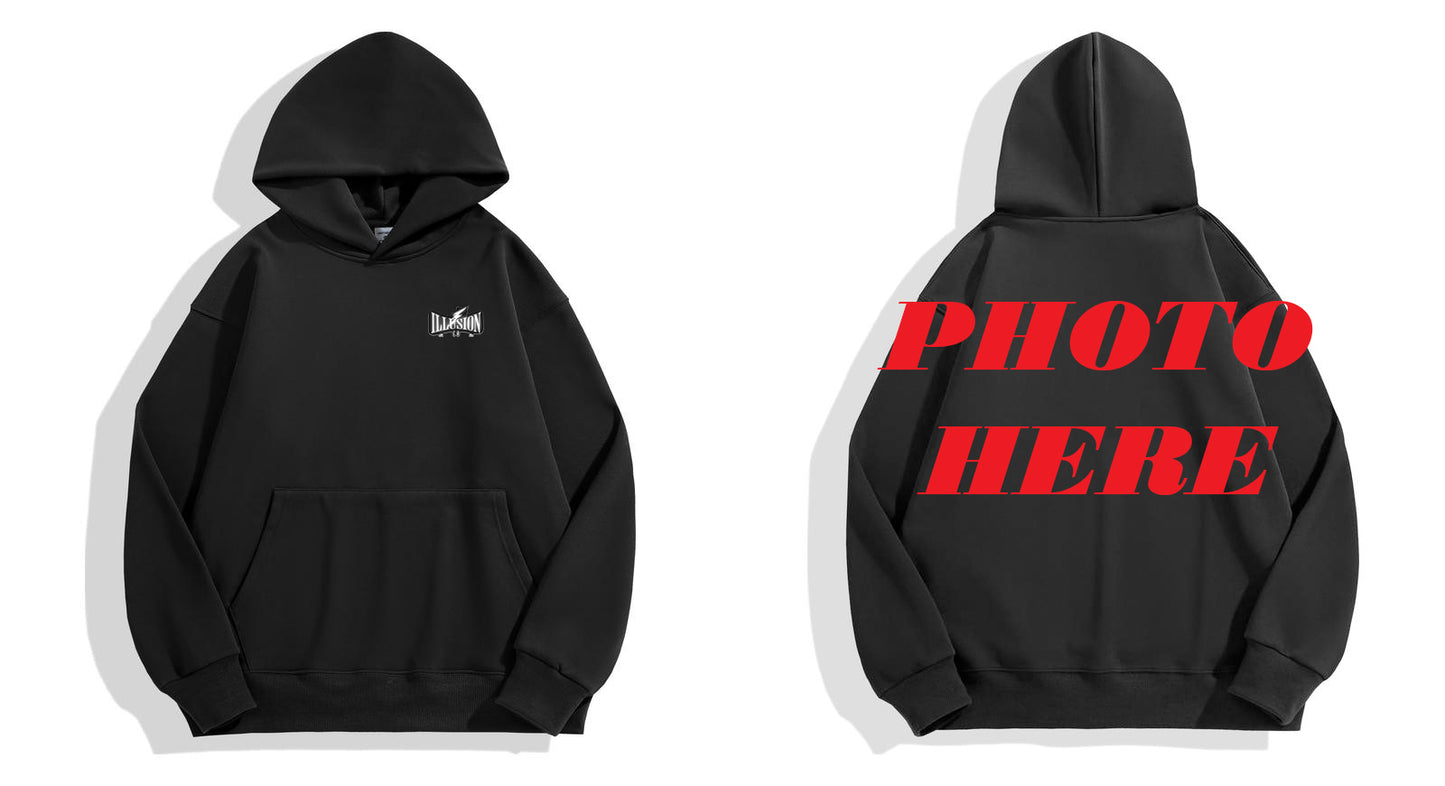 Custom Back ILLUSION CO Front Logo Hoodie