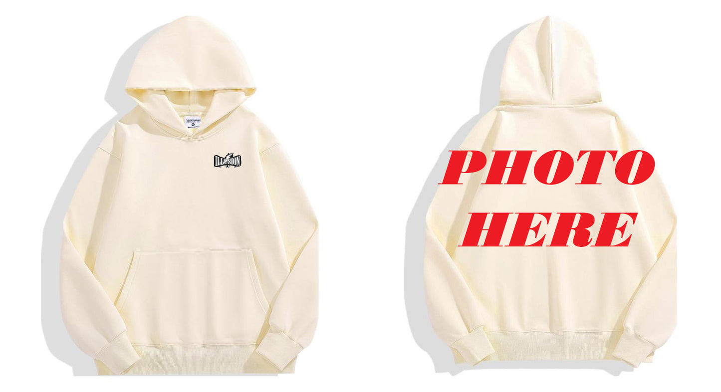 Custom Back ILLUSION CO Front Logo Hoodie