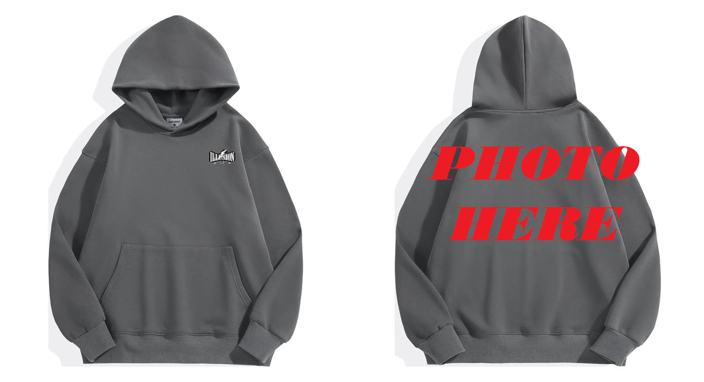 Custom Back ILLUSION CO Front Logo Hoodie