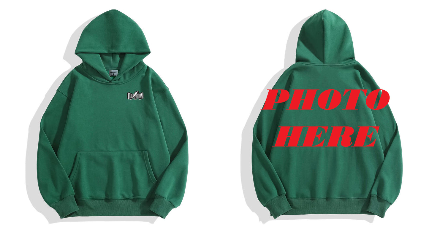 Custom Back ILLUSION CO Front Logo Hoodie