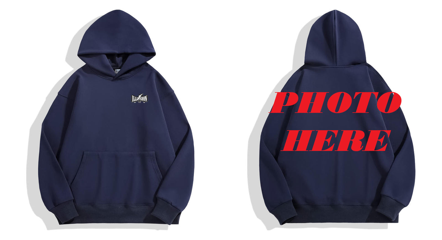 Custom Back ILLUSION CO Front Logo Hoodie