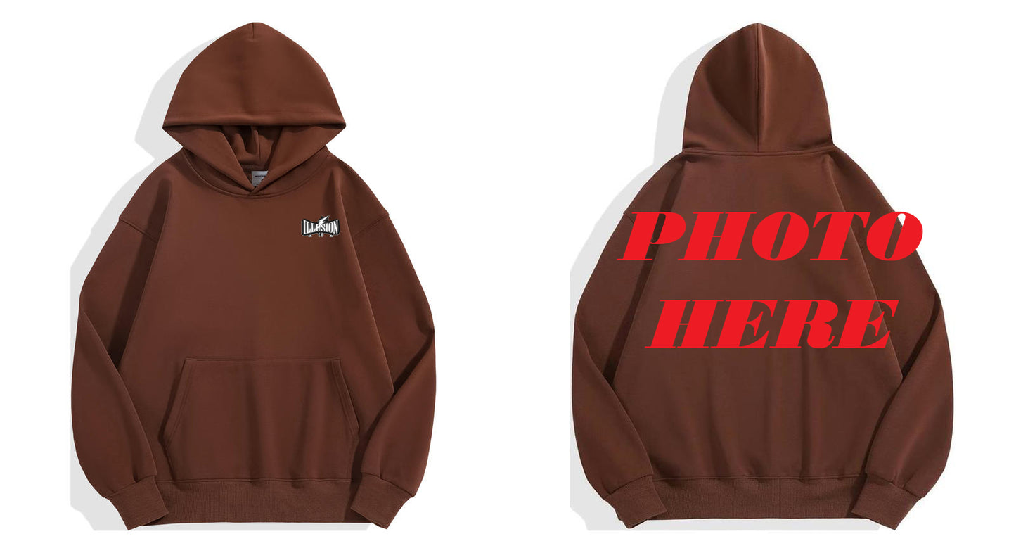 Custom Back ILLUSION CO Front Logo Hoodie