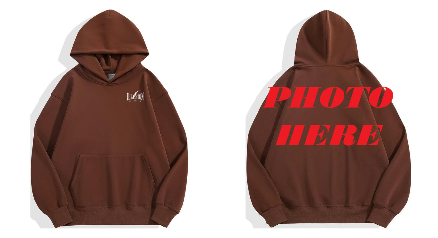 Custom Back ILLUSION CO Front Classic Logo Hoodie