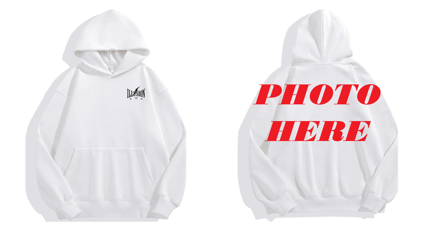 Custom Back ILLUSION CO Front Classic Logo Hoodie