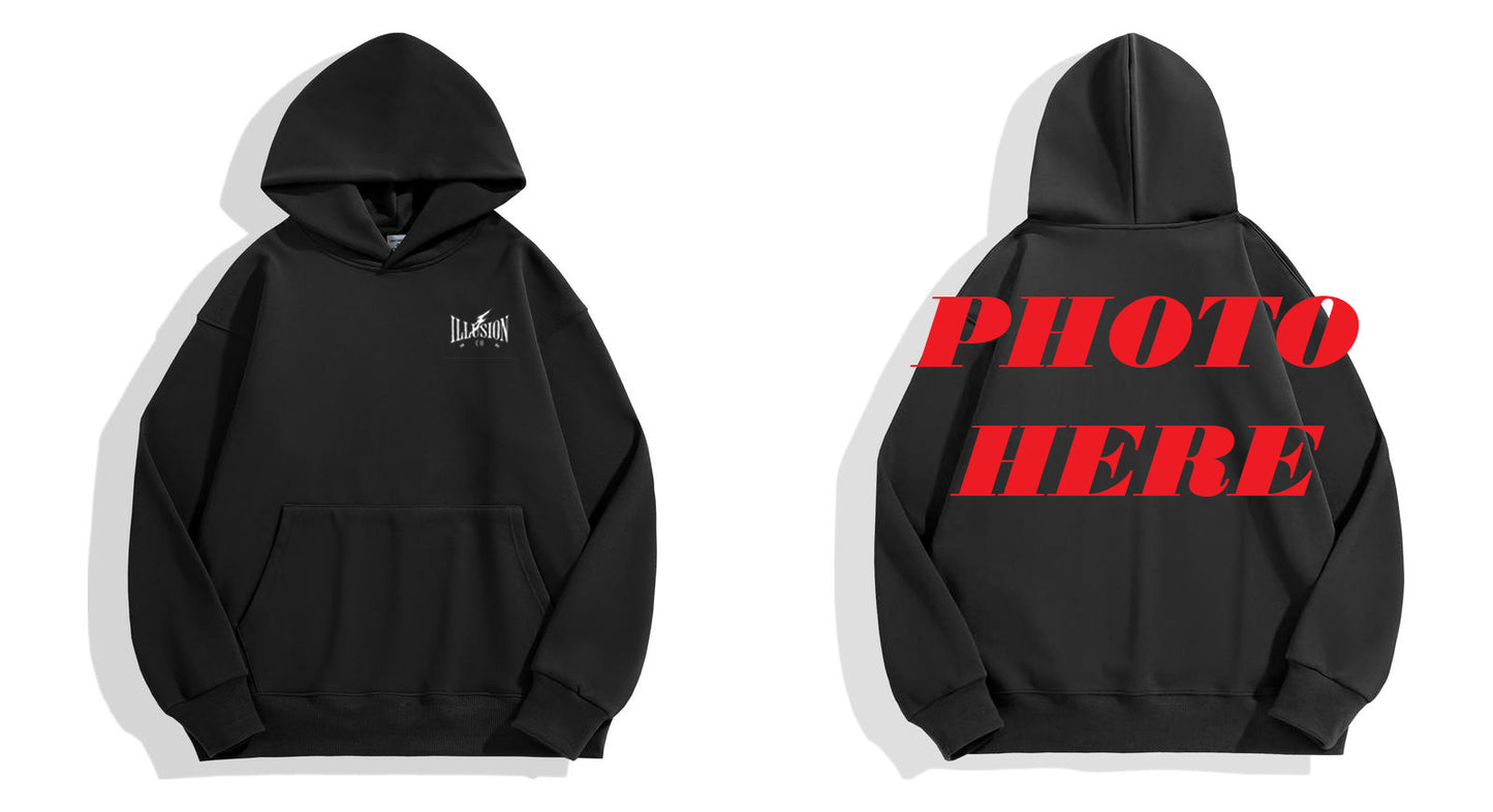 Custom Back ILLUSION CO Front Classic Logo Hoodie
