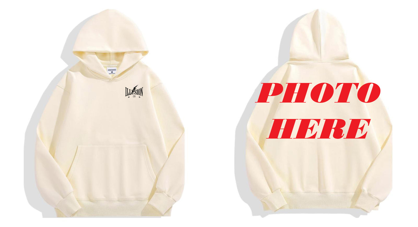 Custom Back ILLUSION CO Front Classic Logo Hoodie